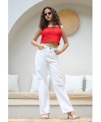 WHITE MOM JEAN 