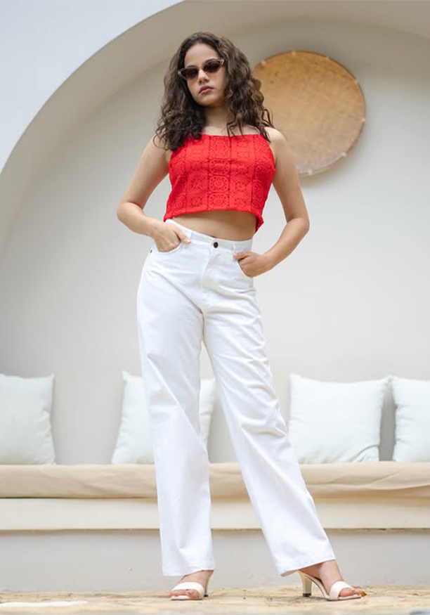 WHITE MOM JEAN 