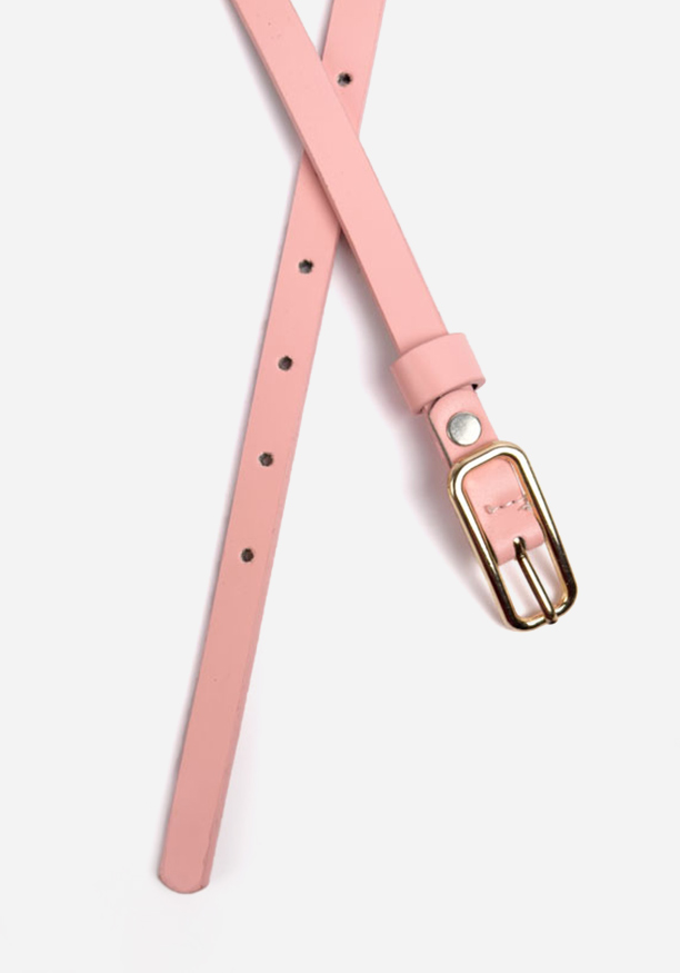 THIN BUCKLE PINK BELT