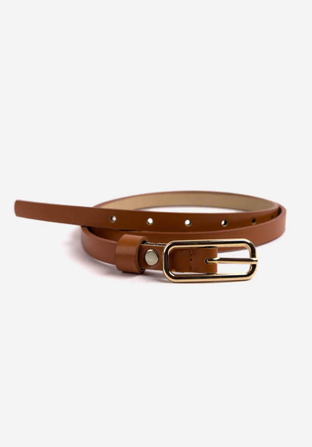 THIN BUCKLE LIGHT BROWN BELT