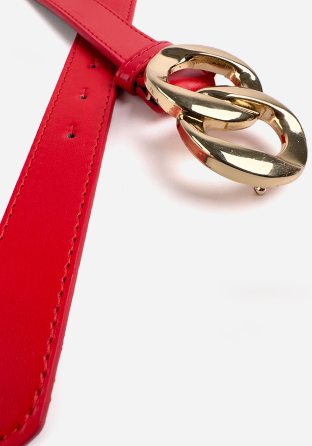 DOUBLE GOLD RING RED BELT