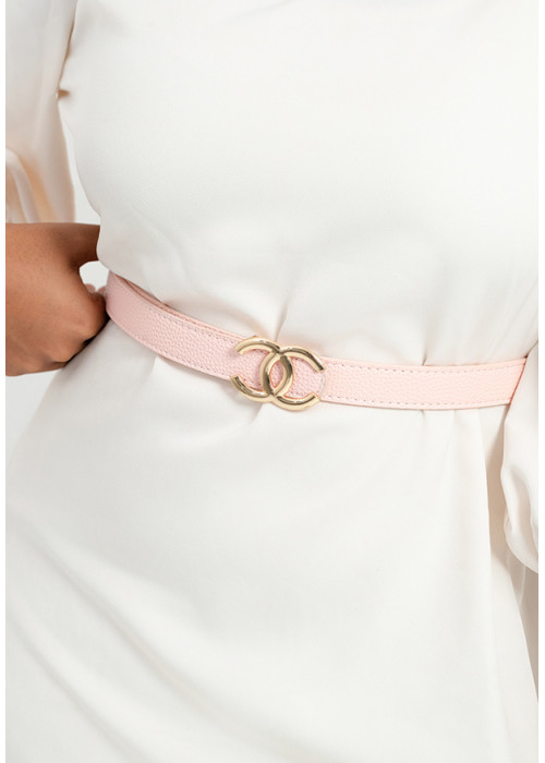 TINLEY DOUBLE RING LIGHT PINK BELT