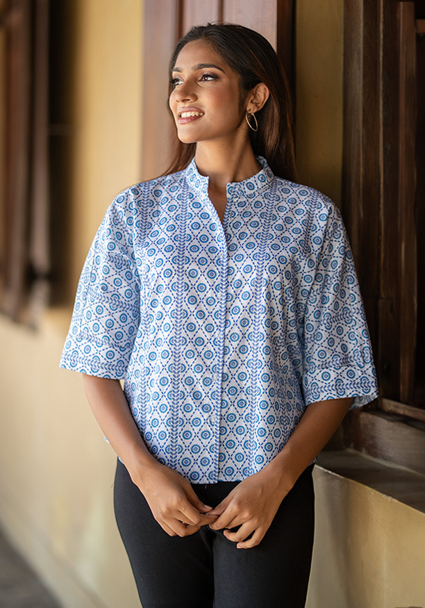 LILY BLUE PRINTED SHIRT 