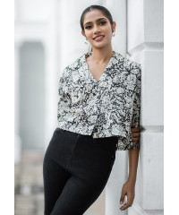 RYLEE BLACK PRINTED BLOUSE