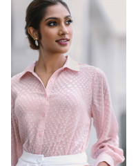 PEARL LONG SLEEVE PEACH SHIRT 