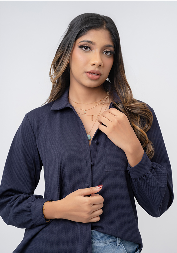 INDIE NAVY KNIT SHIRT