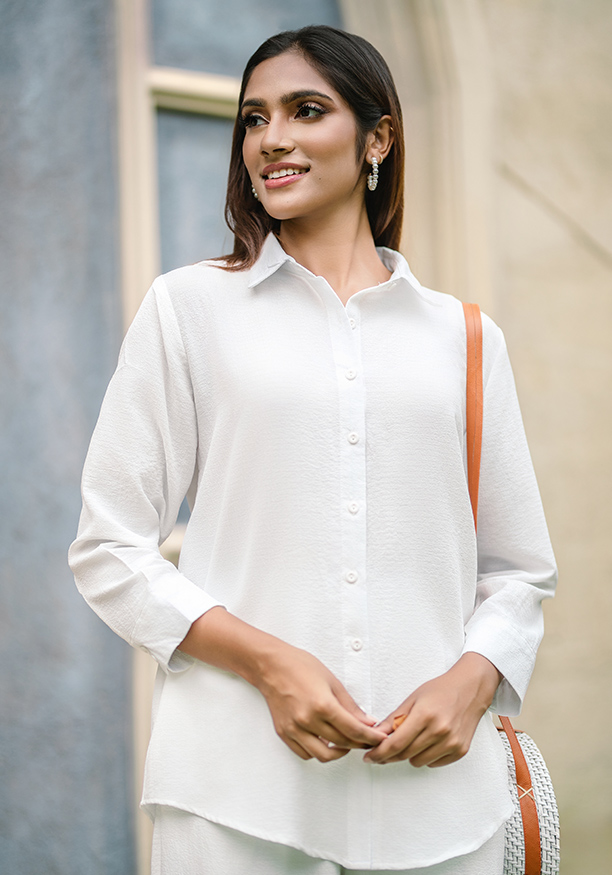 KIARA WHITE LONG SLEEVE SHIRT 
