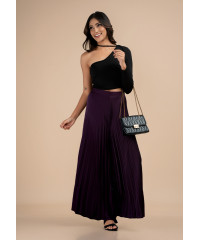 ELLA PLEATED PURPLE WIDE LEG PANT