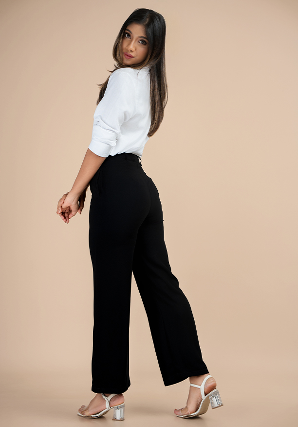 ANA HIGHWAIST BLACK BELL PANT 