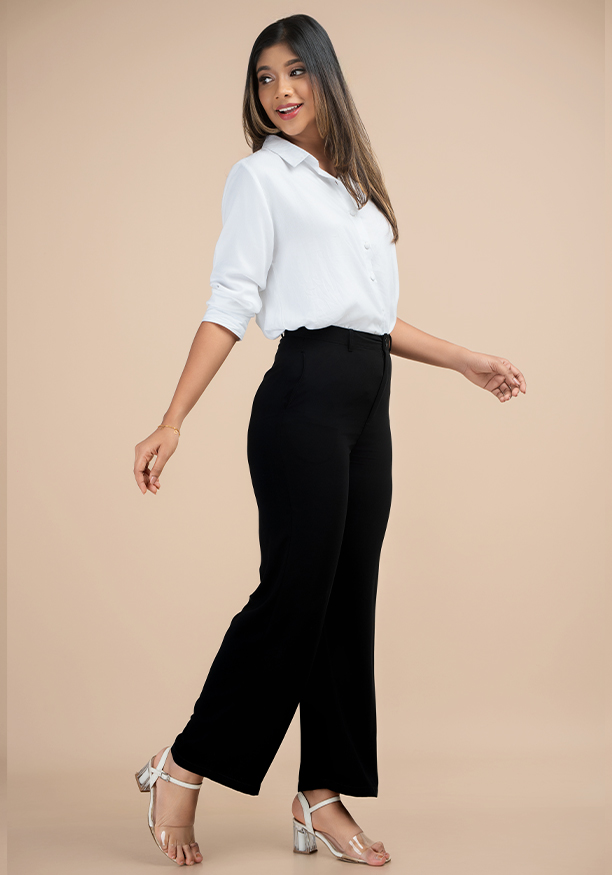 ANA HIGHWAIST BLACK BELL PANT 