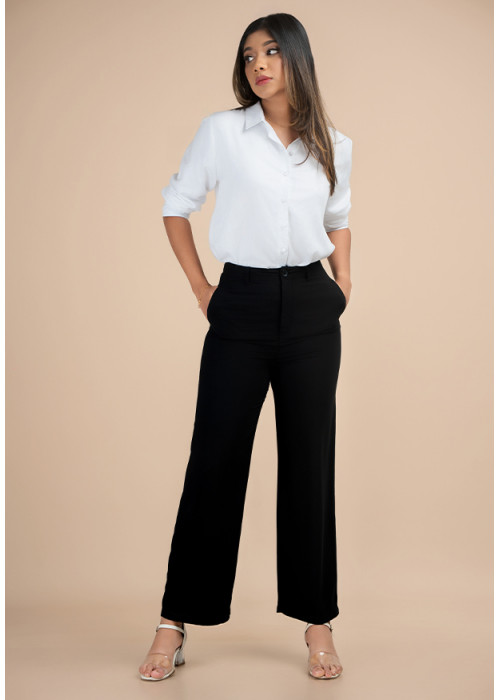 ANA HIGHWAIST BLACK BELL PANT 