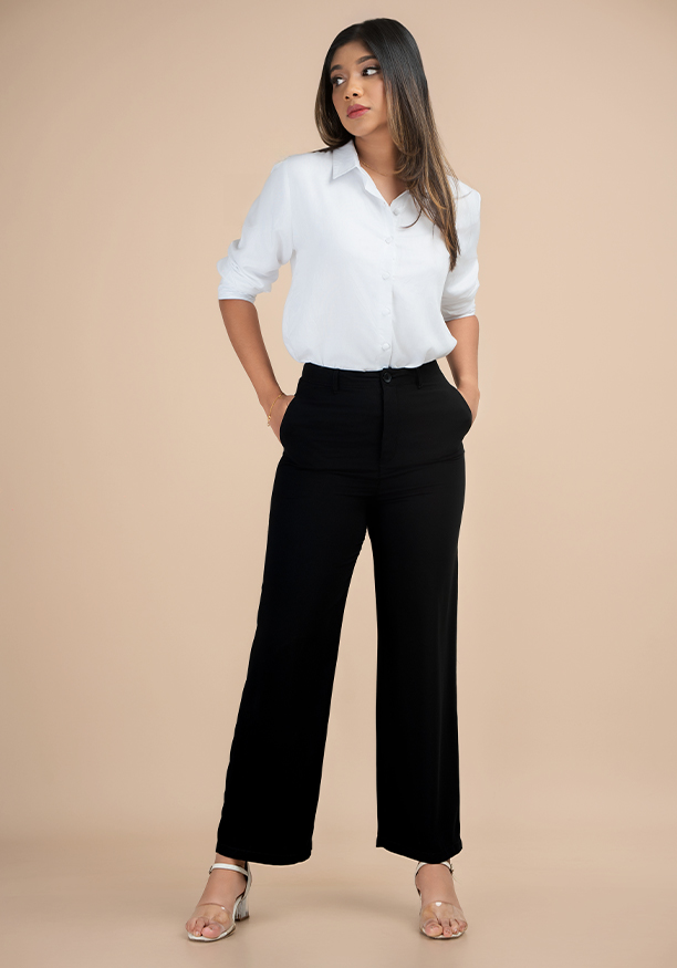 ANA HIGHWAIST BLACK BELL PANT 