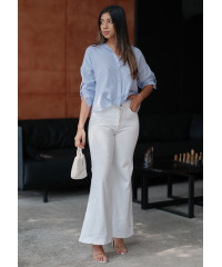WIDE LEG WHITE DENIM PANT