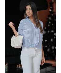 WIDE LEG WHITE DENIM PANT