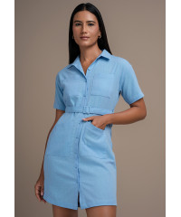 OPHELIYA ICE BLUE SHORT SLEEVE DRESS