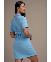 OPHELIYA ICE BLUE SHORT SLEEVE DRESS