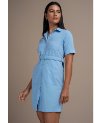 OPHELIYA ICE BLUE SHORT SLEEVE DRESS