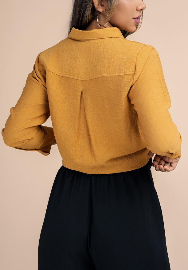 HANNAH LONG SLEEVE MUSTARD BLOUSE