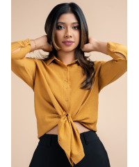 HANNAH LONG SLEEVE MUSTARD BLOUSE