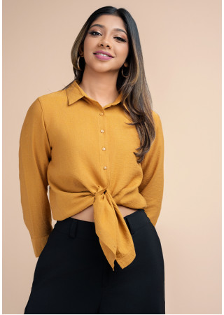 HANNAH LONG SLEEVE MUSTARD BLOUSE