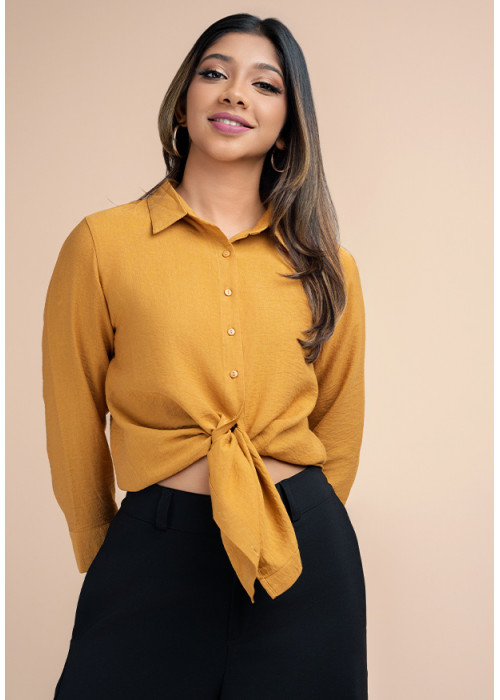 HANNAH LONG SLEEVE MUSTARD BLOUSE