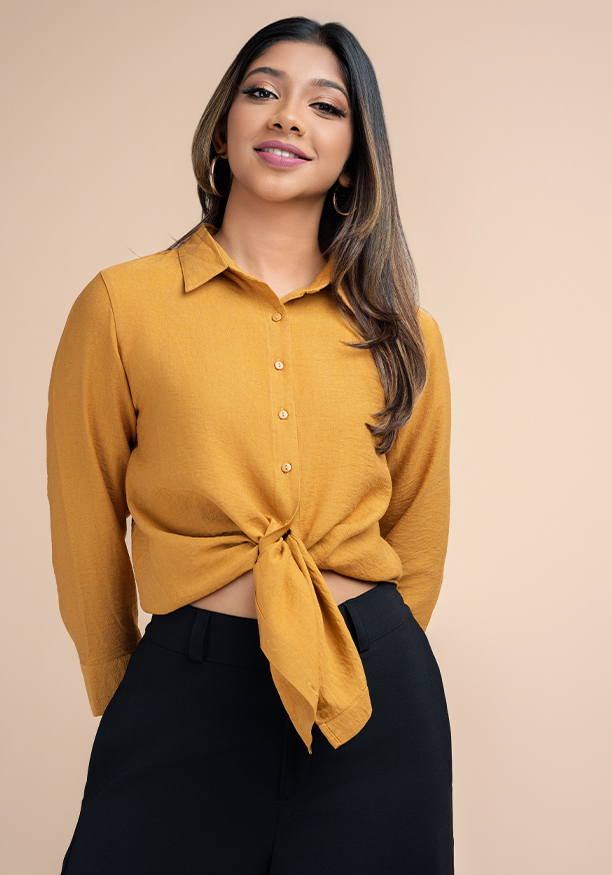 HANNAH LONG SLEEVE MUSTARD BLOUSE