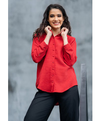 LISA ORANG MIX RED SHIRT BLOUSE