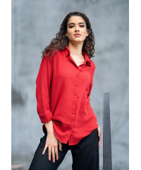 LISA ORANG MIX RED SHIRT BLOUSE