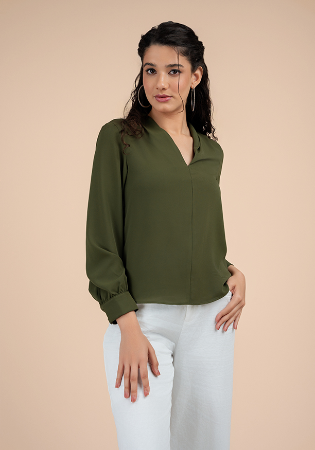 ANDREA V NECK BLOUSE