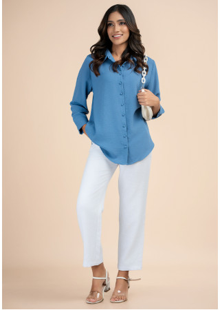 HANAH ICE BLUE BLOUSE