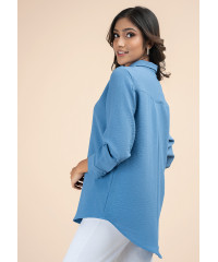 HANAH ICE BLUE BLOUSE