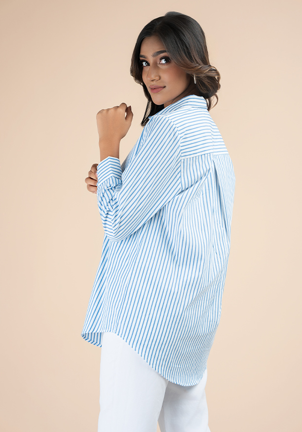 LORIDA  WHITE STRIPE BLOUSE