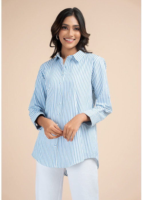 LORIDA  WHITE STRIPE BLOUSE