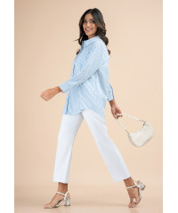 LORIDA  WHITE STRIPE BLOUSE