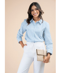 LORIDA  WHITE STRIPE BLOUSE