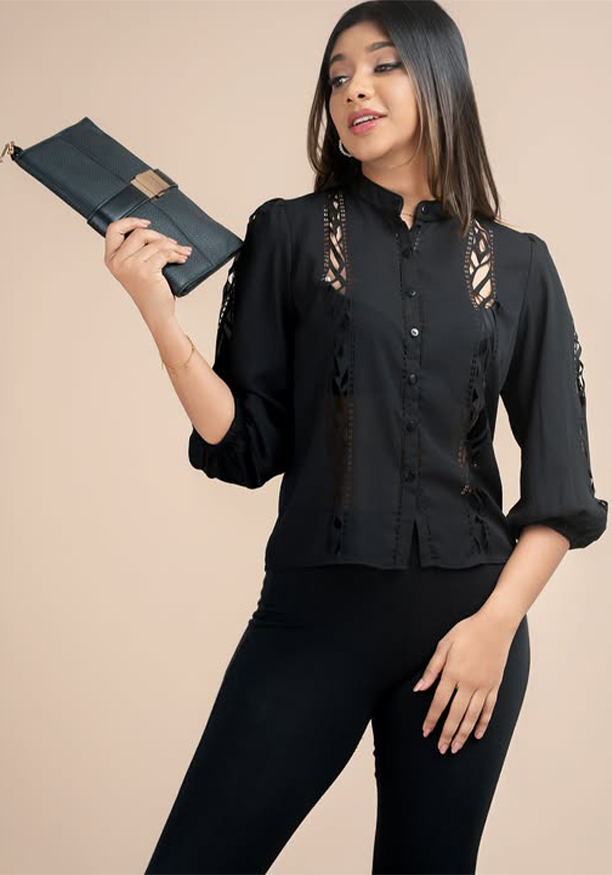 RYLIE LASER CUT BLOUSE