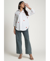 CHERRY EMBROIDARY BLOUSE 