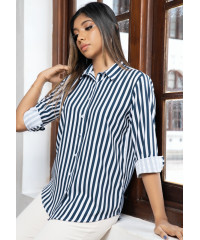 DRIYONA BLUE STRIPE BLOUSE