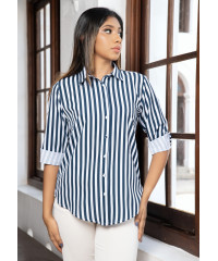 DRIYONA BLUE STRIPE BLOUSE