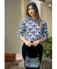 LORIDA BLACK PRINTED BLOUSE