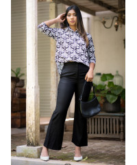 LORIDA BLACK PRINTED BLOUSE