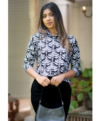 LORIDA BLACK PRINTED BLOUSE