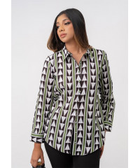 LISA STRIPE PRINTED BLOUSE