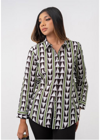 LISA STRIPE PRINTED BLOUSE