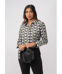 LISA STRIPE PRINTED BLOUSE