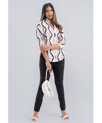 LORIDA BROWN PRINTED BLOUSE