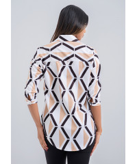 LORIDA BROWN PRINTED BLOUSE