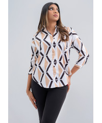 LORIDA BROWN PRINTED BLOUSE