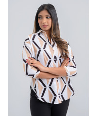 LORIDA BROWN PRINTED BLOUSE