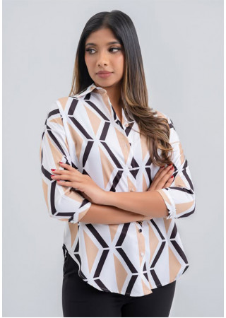 LORIDA BROWN PRINTED BLOUSE